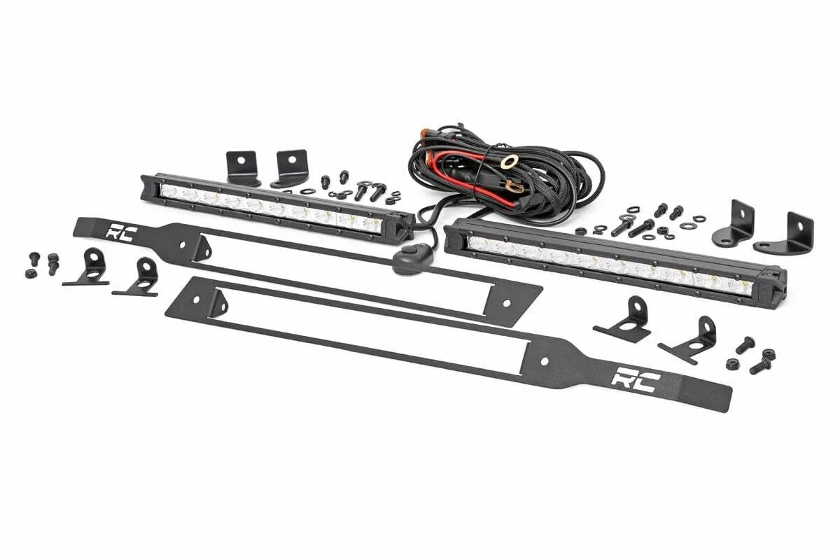 Fits Silverado 1500(19-22) LED Light Grille Mount 10_ Chrome Slimline Pair 70818